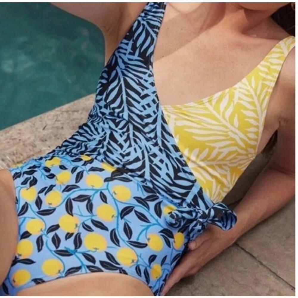 summersalt Yellow & Blue Mixed-Print One-Piece Swimsuit